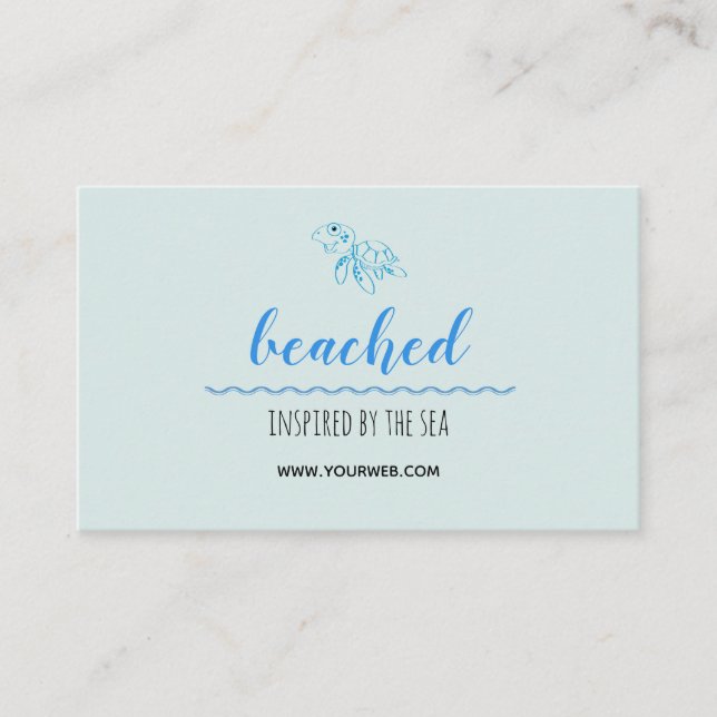 Turtle Logo Beach theme Business Card (Front)