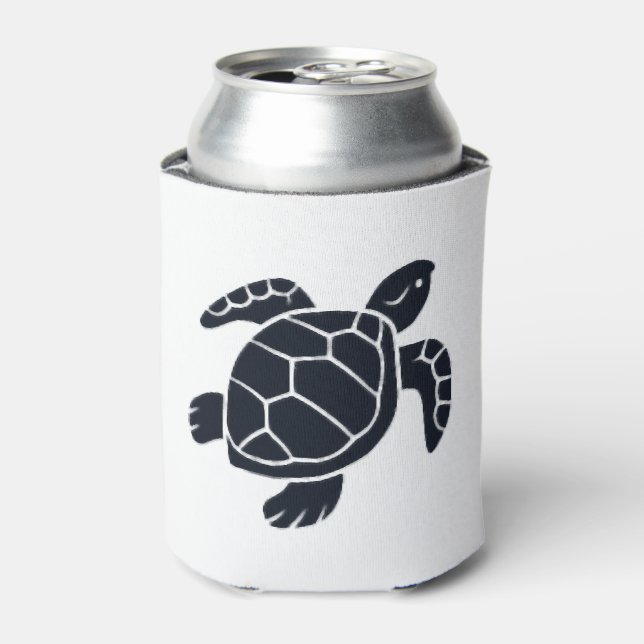 Turtle Logo Emblem Red-Eared Slider Tortoise Copy Can Cooler (Can Front)