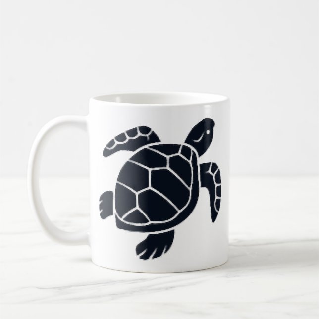 Turtle Logo Emblem Red-Eared Slider Tortoise Copy Coffee Mug (Left)