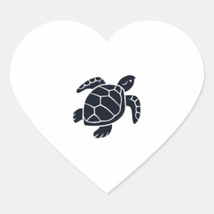 Turtle Logo Emblem Red-Eared Slider Tortoise Copy Heart Sticker