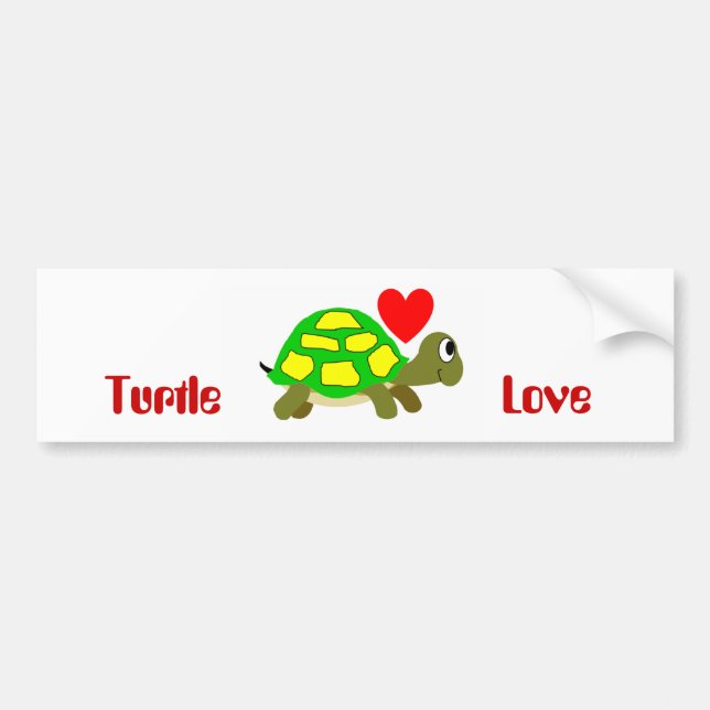 Turtle Love Bumper Sticker (Front)