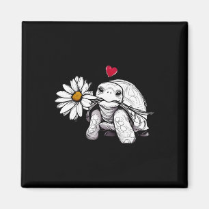 Turtle Love Flower Daisy Nature Wildflowers Animal Magnet
