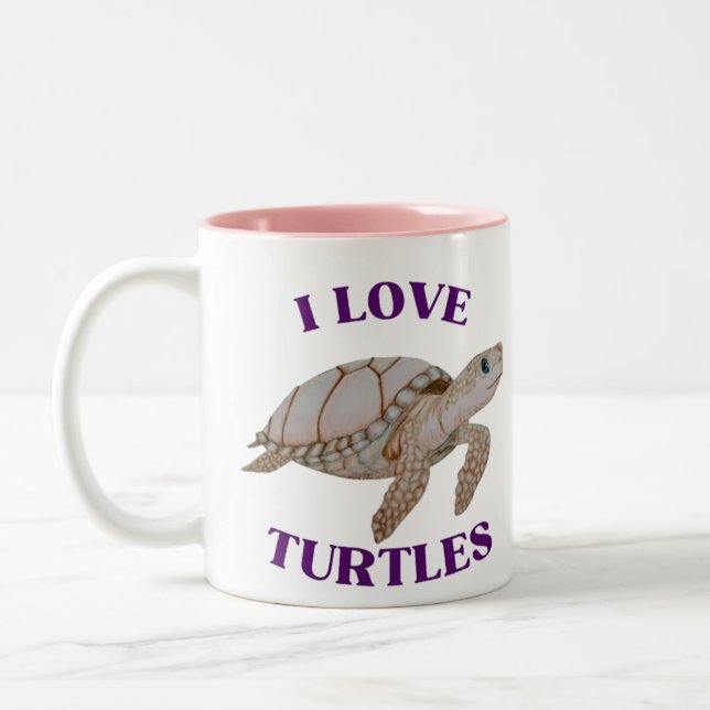 Turtle Love Two-Tone Coffee Mug (Left)