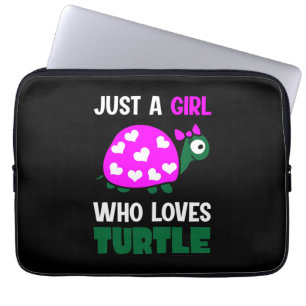 Turtle Lover A Girl Who Loves Turtles Laptop Sleeve