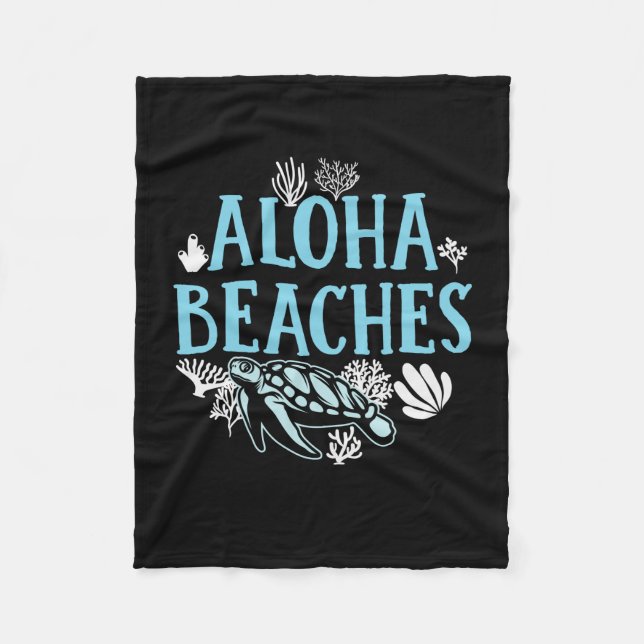 Turtle Lover | Aloha Beaches Fleece Blanket (Front)