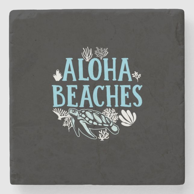 Turtle Lover | Aloha Beaches Stone Coaster (Front)