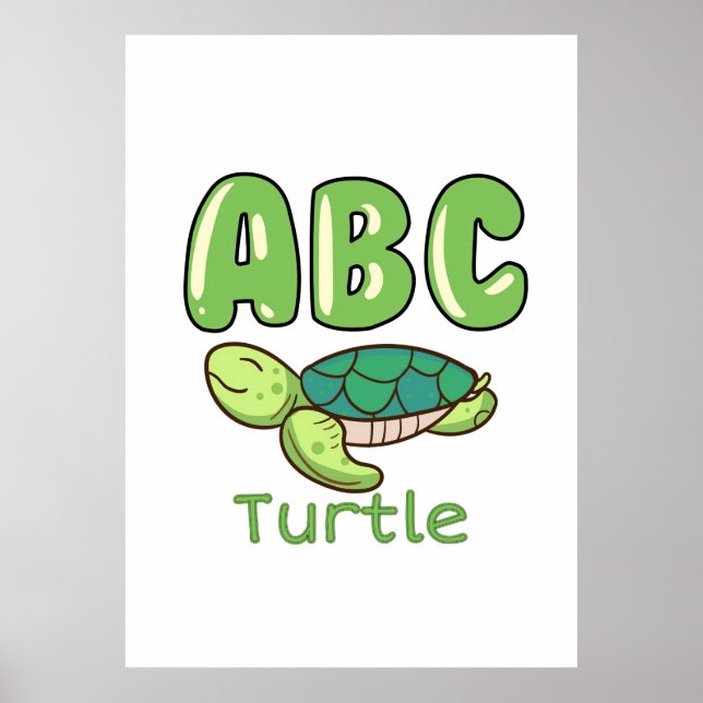 Turtle Lover Alphabet ABC Letter Turtle Poster (Front)