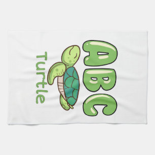 Turtle Lover Alphabet ABC Letter Turtle Tea Towel