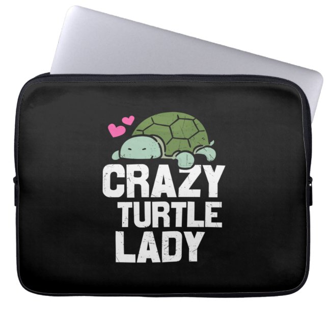 Turtle Lover | Crazy Turtle Lady Laptop Sleeve (Front)