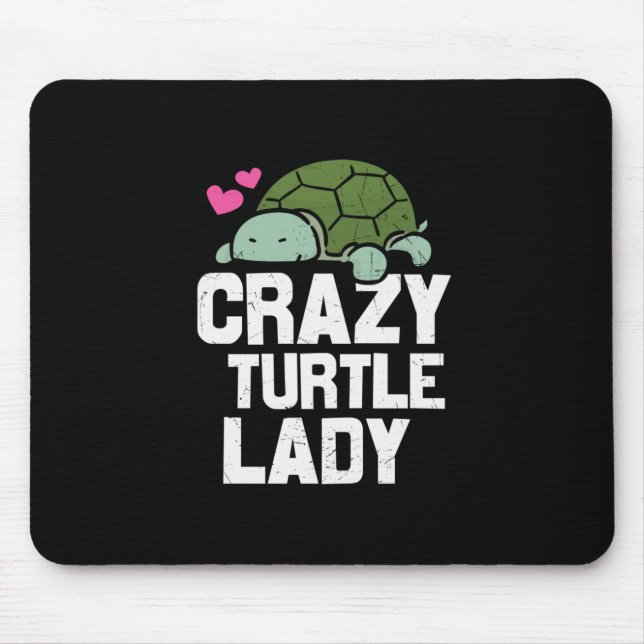 Turtle Lover | Crazy Turtle Lady Mouse Pad (Front)
