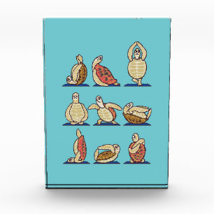 Turtle Lover Green Sea Turtle Yoga Photo Block