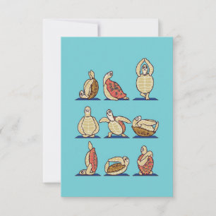 Turtle Lover Green Sea Turtle Yoga Thank You Card