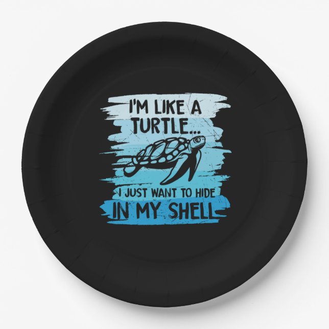 Turtle Lover | I Am Like A Turtle Paper Plate (Front)