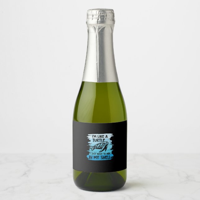 Turtle Lover | I Am Like A Turtle Sparkling Wine Label (Front)
