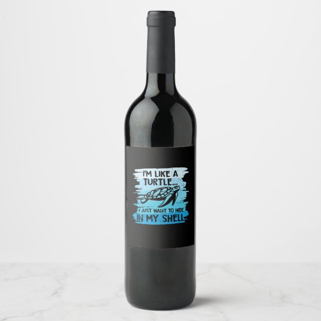 Turtle Lover | I Am Like A Turtle Wine Label (Front)