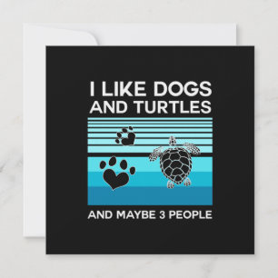 Turtle Lover I Like Dogs And Turtles Holiday Card