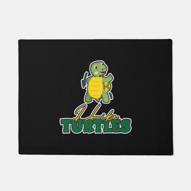 Turtle Lover | I Like Turtles Doormat (Front)
