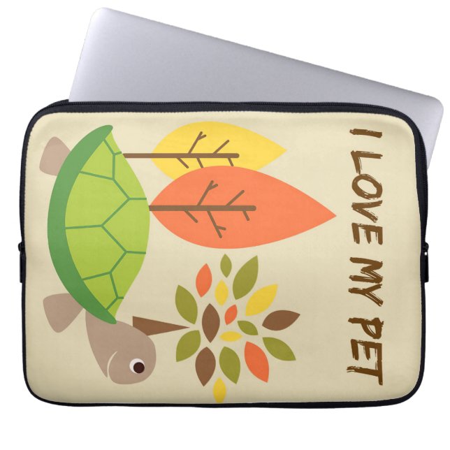 Turtle Lover I Love My Turtle Laptop Sleeve (Front)