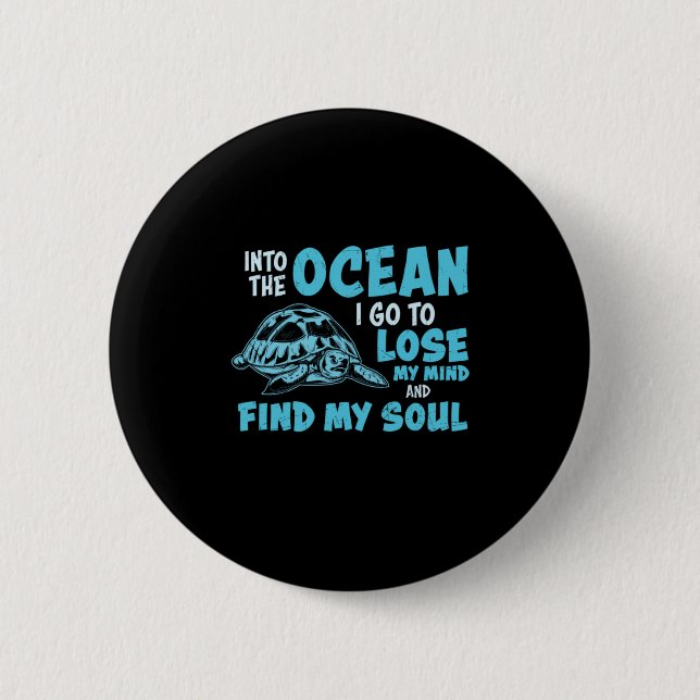 Turtle Lover | Into The Ocean 6 Cm Round Badge (Front)