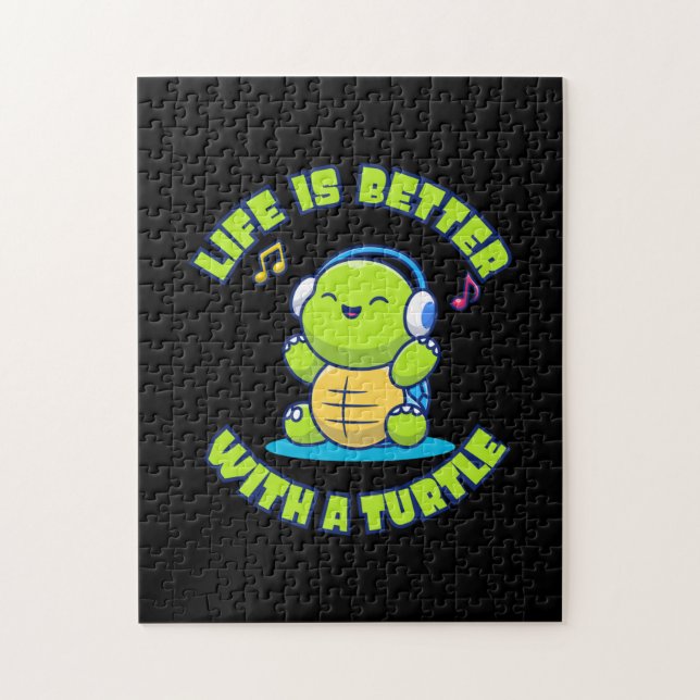 Turtle Lover | Life Is Better With A Turtle Jigsaw Puzzle (Vertical)