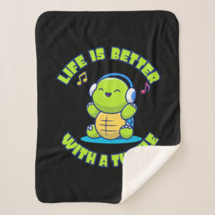 Turtle Lover Life Is Better With A Turtle Sherpa Blanket