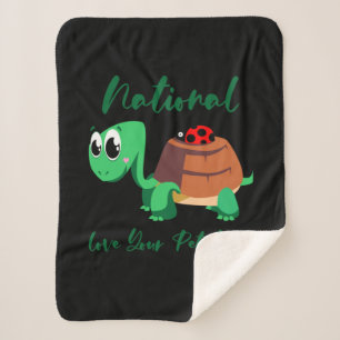 Turtle Lover   National Love Your Turtle Sherpa Blanket
