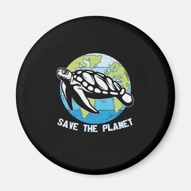 Turtle Lover | Save The Planet Magnet (Front)