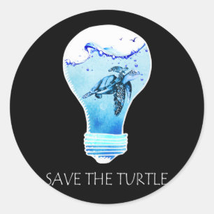 Turtle Lover   Save The Turlte Classic Round Sticker