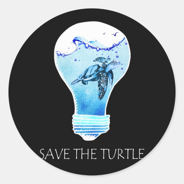 Turtle Lover | Save The Turlte Classic Round Sticker (Front)