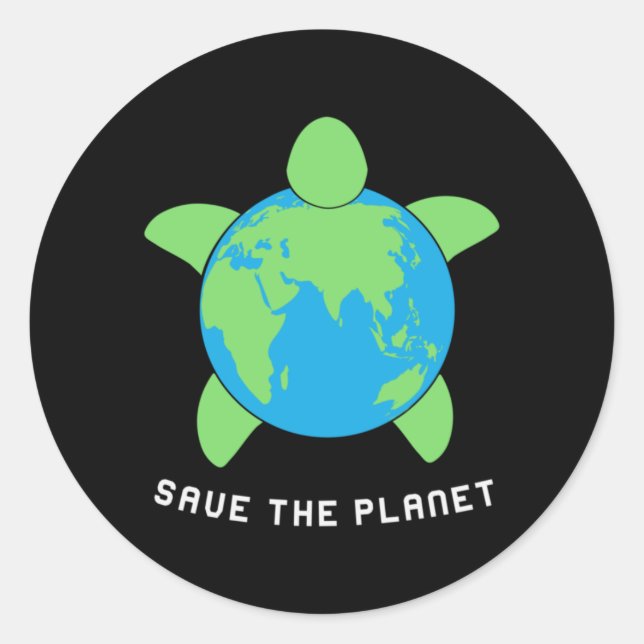 Turtle Lover | Save The Turtle Planet Classic Round Sticker (Front)