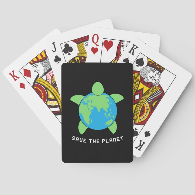 Turtle Lover | Save The Turtle Planet Playing Cards (Back)