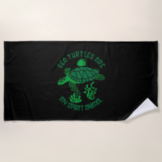 Turtle Lover | Sea Turtles Are My Spirit Animal Beach Towel