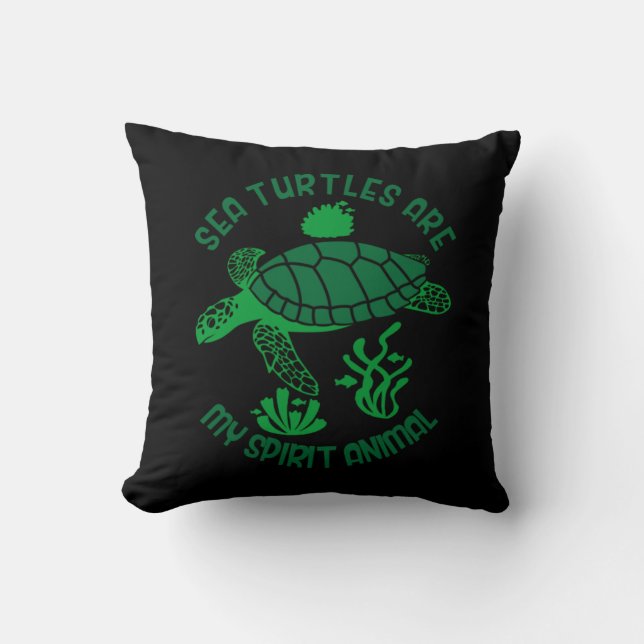 Turtle Lover | Sea Turtles Are My Spirit Animal Cushion (Front)