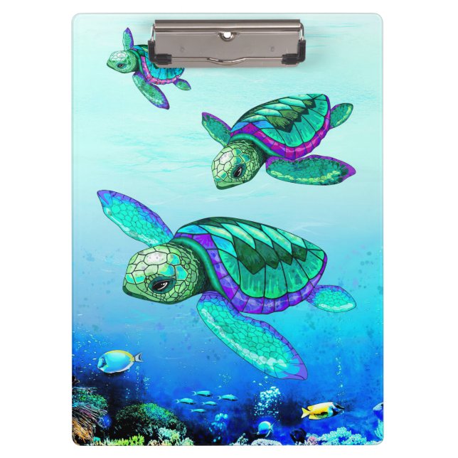 Turtle Lover Sea Turtles Dance Clipboard (Front)