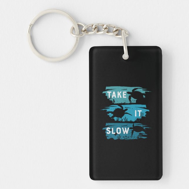 Turtle Lover | Take It Slow Key Ring (Front)