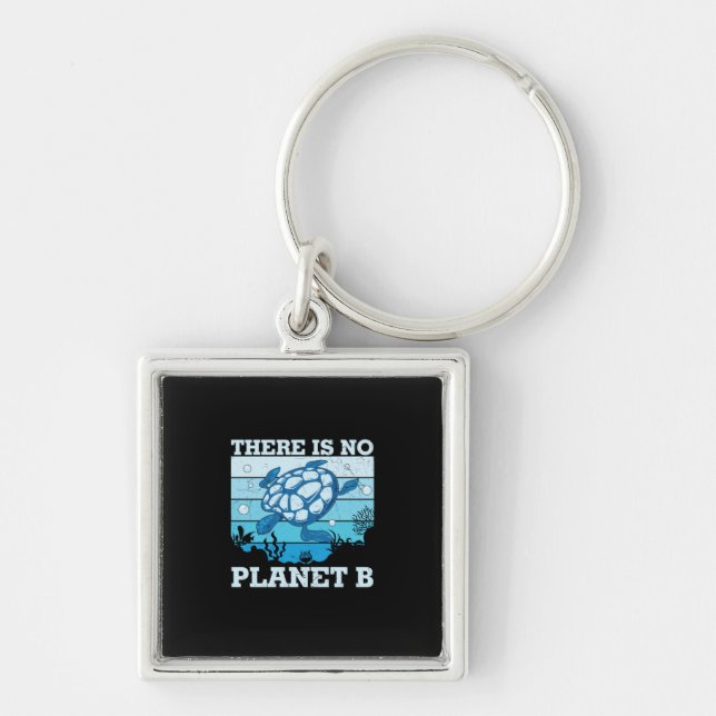Turtle Lover | There Is No Planet B Key Ring (Front)