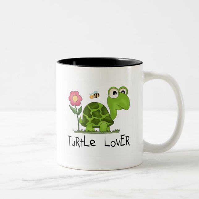 Turtle Lover Tshirts and Gifts Two-Tone Coffee Mug (Right)