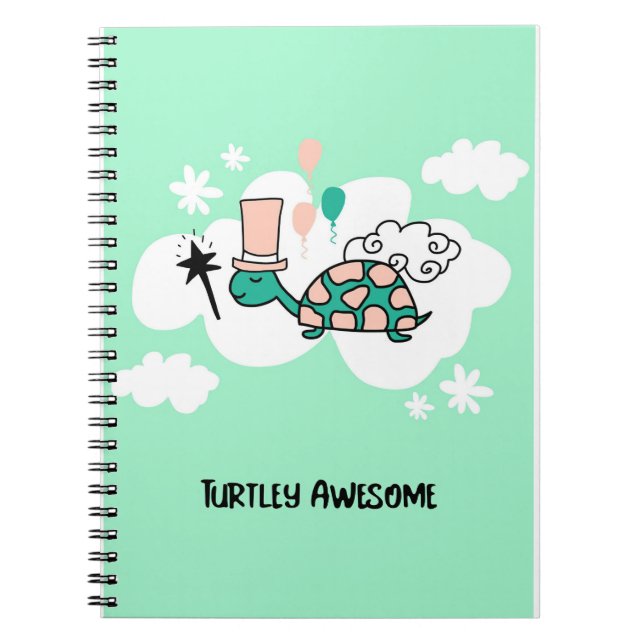 Turtle Lover Turtle At The Clouds Notebook (Front)