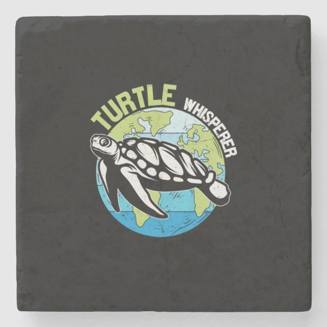 Turtle Lover | Turtle Whisperer Stone Coaster (Front)