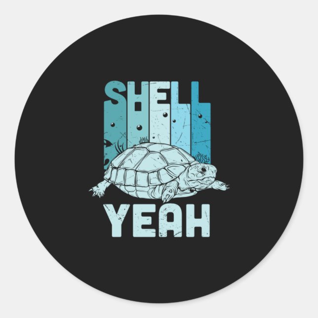 Turtle Lover | Turtle Yeah Classic Round Sticker (Front)