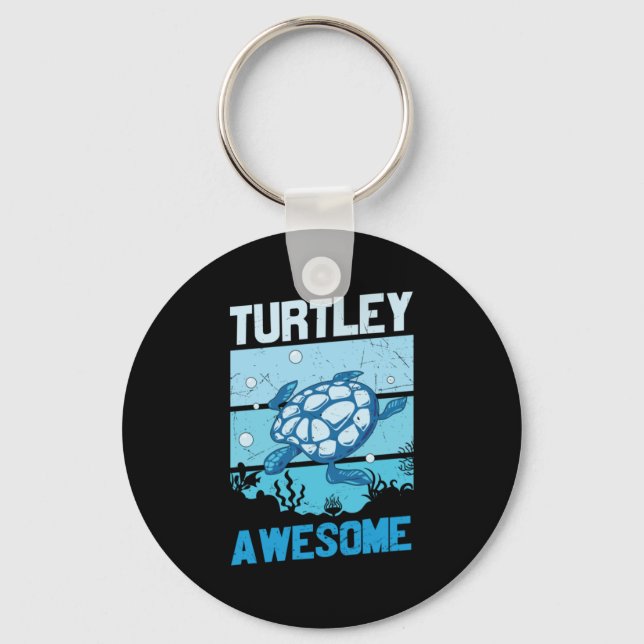 Turtle Lover | Turtley Awesome Key Ring (Front)