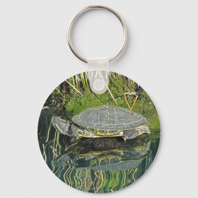 Turtle Lover Water Reflection Nature Wildlife Key Ring (Front)