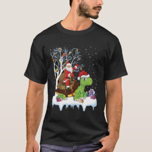 Turtle Lover Xmas Gift Santa Riding Turtle For Chr T-Shirt