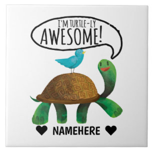 Turtle-ly Awesome - Turtle Ceramic Tile