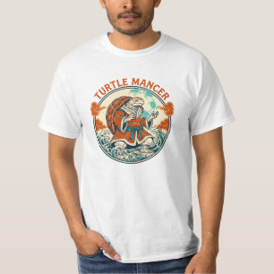 Turtle Mancer Mystic Ocean Waves Japanese Art T-Shirt