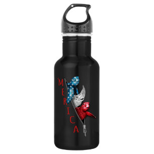 Turtle Merica Turtle In Zipper Funny American Flag 532 Ml Water Bottle