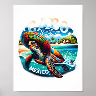 Turtle Mexico Cabo San Lucas Mexico Family Vacatio Poster