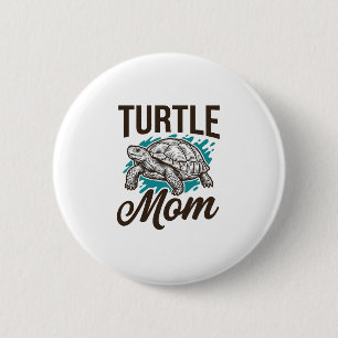 Turtle Mom Vintage Engraving Vector Design_1 6 Cm Round Badge