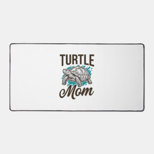 Turtle Mum Vintage Engraving Vector Design_1 Desk Mat