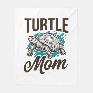 Turtle Mum Vintage Engraving Vector Design_1 Fleece Blanket